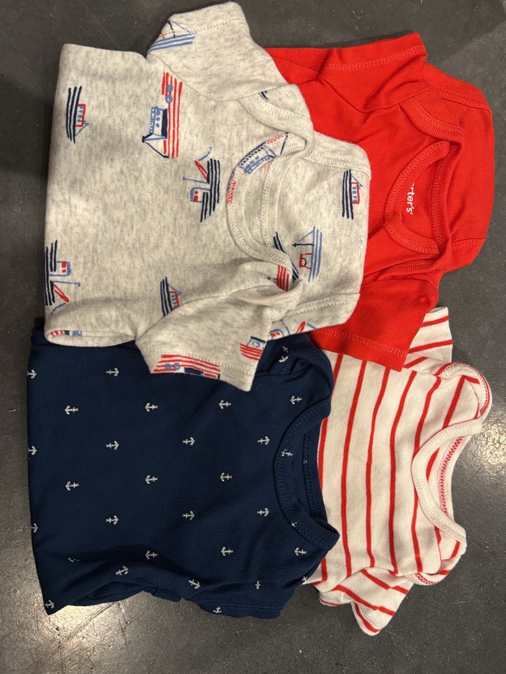 Baby bundle Bodysuit Set — Nautical Red, Navy, Gray, White